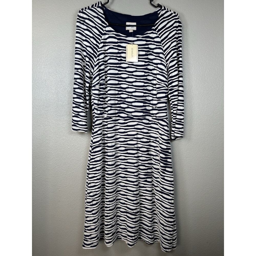 New ECI New York‎ Dress Black White Geometric Wavy Textured Woven Knit Sz 12 NWT